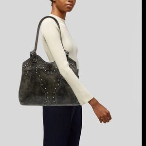 💛🤎Frye Vintage Style Leather Studded Shoulder Bag